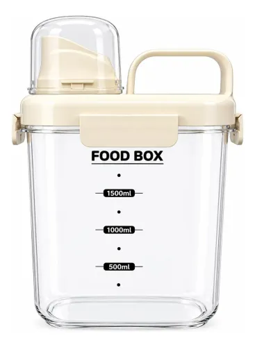 Contenedor De Cereales Hermetico Dispenser 1500ml Multiuso Transparente