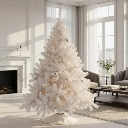 Producto Arbol De Navidad Blanco Montañes Deluxe 2,30mts Pie Metal Imagen