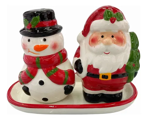 Producto Juego De Salero Y Porta Escarbadientes Ceramica Navideño Imagen