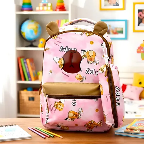 Producto Mochila Escolar + Cartuchera Capibara Infantil Para Niños/as Imagen