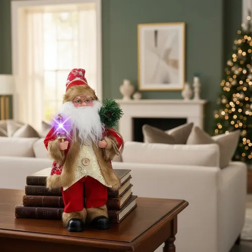 Producto Papa Noel 35cm Muñeco Navideño Decoracion Con Luz Y Sonido Imagen