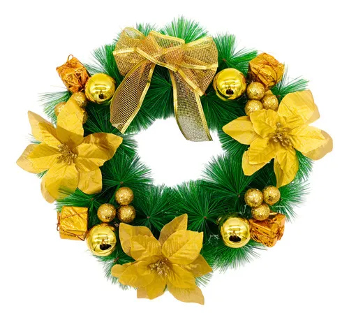 Producto Corona Navideña Fabesa Verde 30cm Con Bayas Sin Luces Artificial Navidad Imagen