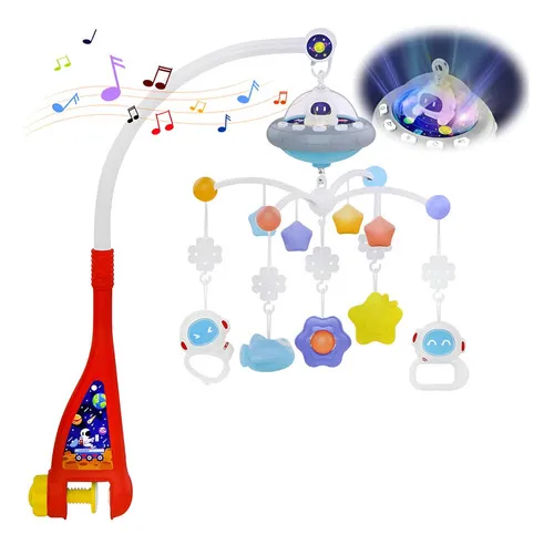 Producto Móvil Giratorio Bebé Con Proyecciones Y Melodías Astronauta Color Blanco Animal Imagen