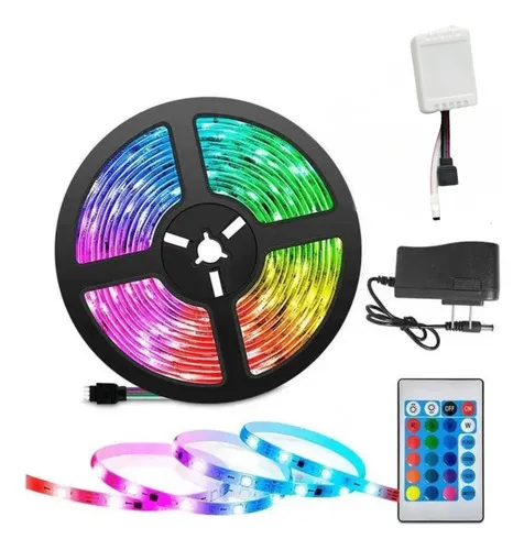Producto Tira Led 220v 5 Metros Luces Rgb Con Control Remoto Y Fuente Imagen