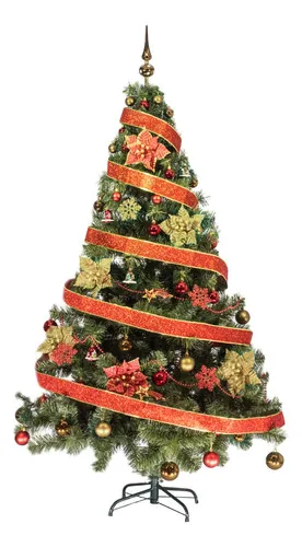 Producto Arbol Navidad Tronador 1,80mts + Kit 60 Rojo Oro Cybermonday Imagen