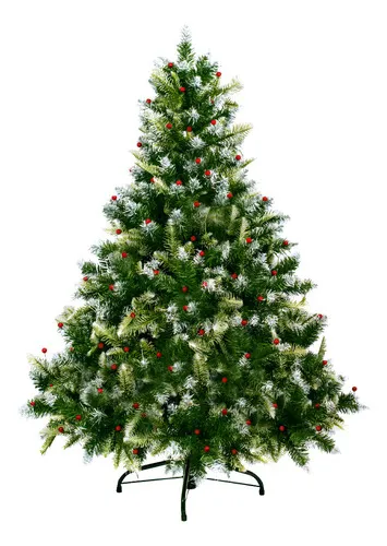 Producto Arbol De Navidad Pino Natural Nevado Con Berry 1.80mts Imagen
