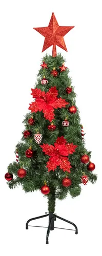 Producto Arbol Navidad Tronador Slim Verde 1,20mt + Kit Decoracion Imagen