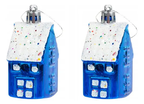 Producto Set Casas Colgante Navideño Decoracion Navidad Adornos X2 Imagen