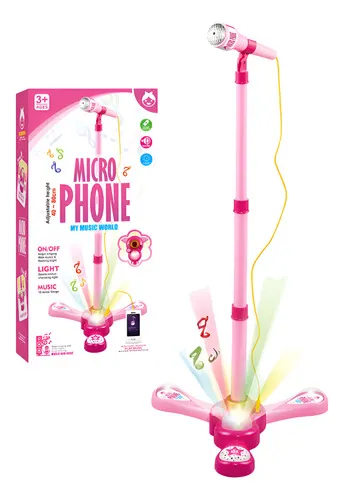 Producto Micrófono Infantil Karaoke Luces Conexión Mp3 Celular Imagen