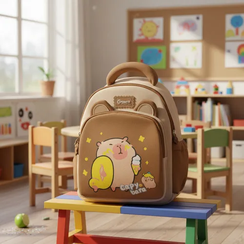 Producto Mochila Infantil Jardin Capibara Para Niños Niñas Escolar Imagen
