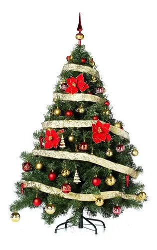 Producto Arbolito Navidad Montañes Deluxe 1.50mts Con Adornos Kit X50 Imagen