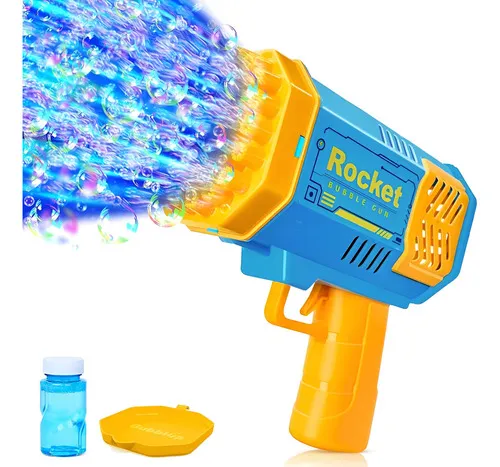 Producto Burbujero Automatico Pistola Juguete De Burbuja Con Luz Color Amarillo Imagen