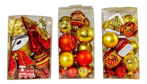 Producto Kit Adornos Navidad Rojo Oro 72 Piezas - Envío Gratis! Imagen